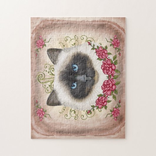 Birman Cat Rose puzzle (Vertical)