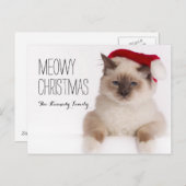 Birman Cat Santa Feestdagenkaart (Voorkant / Achterkant)