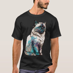 Birman kat ras kleurrijke mam dame t-shirt