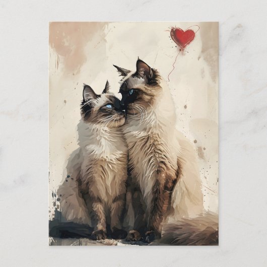 Birman katten Valentijnsdag Briefkaart (Voorkant)
