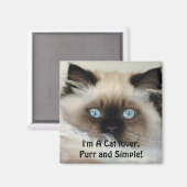 Birman - Ragdoll Chat Pet-Lover Magnet (Recto/Verso)