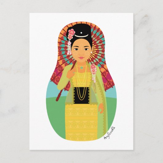 Birmees, Myanmar Matryoshka Briefkaart (Voorkant)