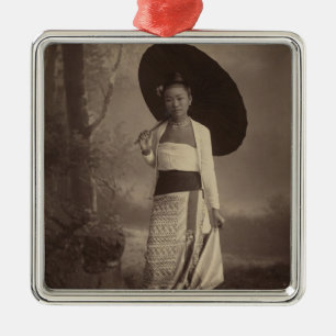 Birmese dame metalen ornament