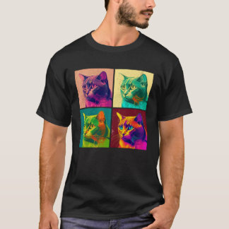 Birmese Kat Pop Illustratie Kleurrijk Dier Mannen  T-shirt