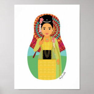 Birmese, Myanmar Matryoshka Poster