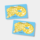 Birmese python slang cartoon illustratie badge (Voor- en achterkant)