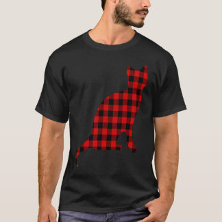 Birmese rode Buffalo geruite kat kitty bijpassende T-shirt