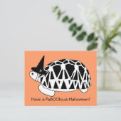 Birmese Star Tortoise Witch Halloween Card (bw) Briefkaart (Staand voorkant)