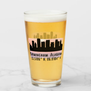 Birmingham AL City Skyline Glas
