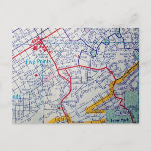 BIRMINGHAM, AL  Map Briefkaart