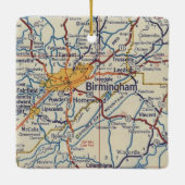 Birmingham AL  Map Keramisch Ornament (Achterkant)