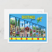 Birmingham, Alabama  Big Letters Briefkaart (Voorkant / Achterkant)