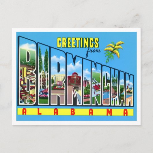 Birmingham, Alabama  Big Letters Briefkaart (Voorkant)