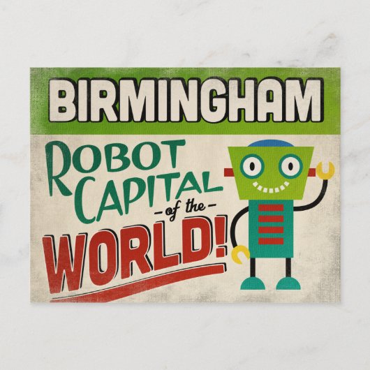 Birmingham Alabama Robot - Funny  Briefkaart (Voorkant)