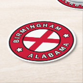 Birmingham Alabama Ronde Kartonnen Onderzetter (Gebogen)