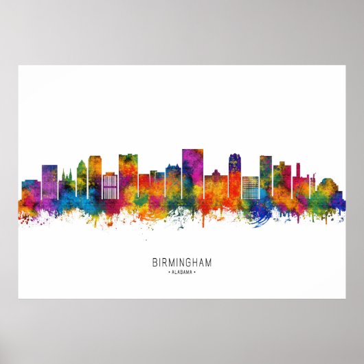 Birmingham Alabama Skyline Poster (Voorkant)