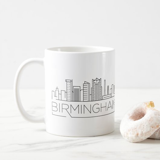Birmingham, Alabama Stylized Skyline Koffiemok (Met donut)