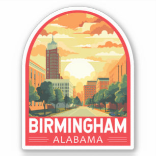Birmingham Alabama Travel Art Embleem Sticker