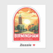 Birmingham Alabama Travel Art Embleem Sticker (Vel)