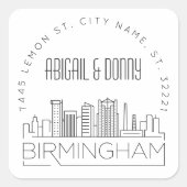 Birmingham, Alabama trouwenvelop zegel (Voorkant)