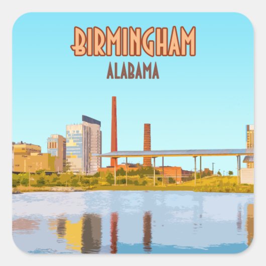 Birmingham Alabama Vierkante Sticker (Voorkant)