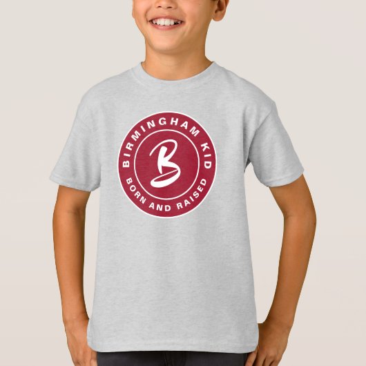 Birmingham Bama Kind Geboren Crimson Fitness Retro T-shirt (Voorkant)