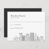 Birmingham bruiloft | Gestileerde Skyline RSVP (Voorkant / Achterkant)