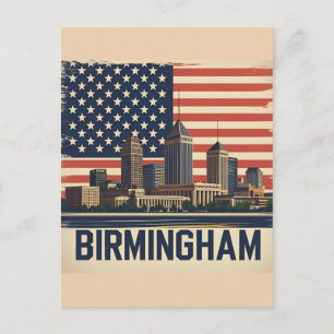 Birmingham City Alabama Silhouet Briefkaart