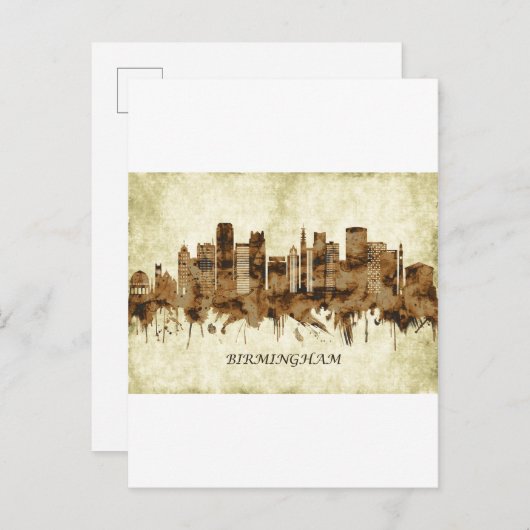 Birmingham England Cityscape Uitnodiging Briefkaart (Voorkant / Achterkant)