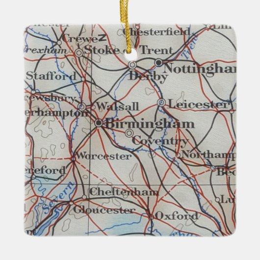 Birmingham England  Map Keramisch Ornament (Voorkant)