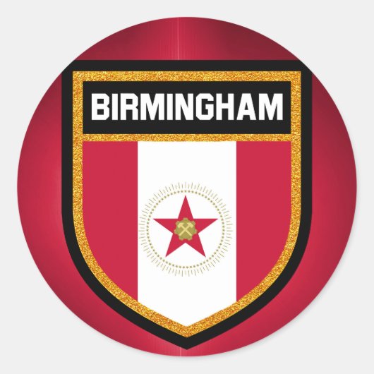 Birmingham Flag Ronde Sticker (Voorkant)