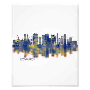Birmingham Skyline Foto Afdruk