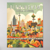 Birmingham United Kingdom Poster Art Print, City  (Devant)