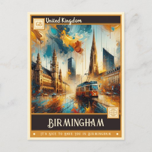 Birmingham, Verenigd Koninkrijk | schilderij Briefkaart (Voorkant)