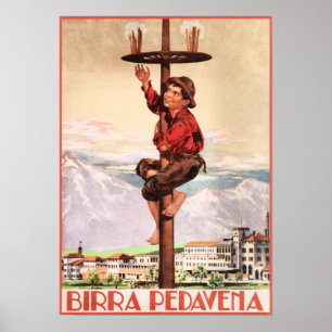 BIRRA PEDAVENA 1920 Italiaans bier Advert Poster
