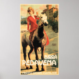 BIRRA PEDAVENA  Italiaans bier Adverteren Poster