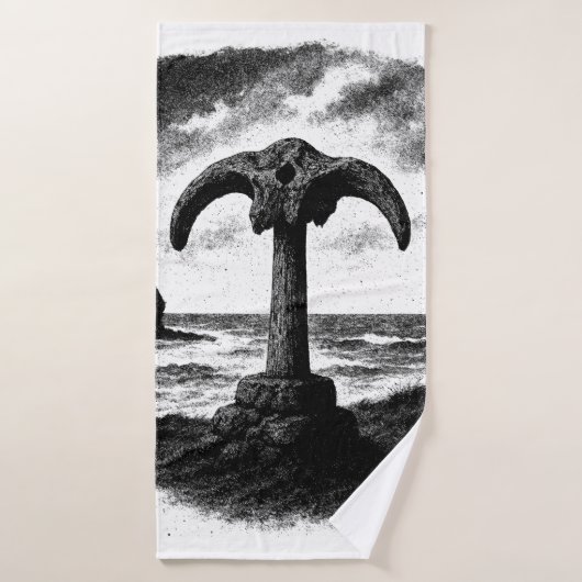 Birsay Walvisbot – Orkney Inktmonument Badhanddoek (Badhanddoek)