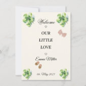 Birth announcement baby clover kaart (Achterkant)