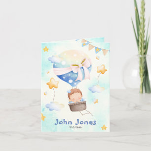 Birth announcement card boy - Hot air balloon boy Aankondiging