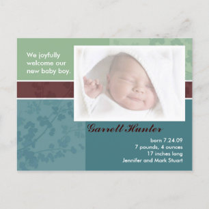 Birth Announcement cards - babyjongen Aankondigingskaart