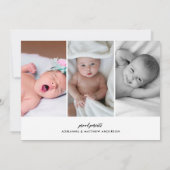Birth Announcement Elegant Photo Collage Aankondiging (Achterkant)