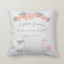 Birth Baby Pillow Lamb Boy Girl Nursery Kussen