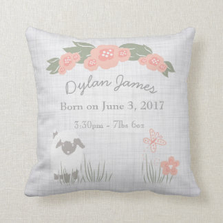 Birth Baby Pillow Lamb Boy Girl Nursery Kussen