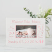 Birth Chart Birth Notice Kaart (Staand voorkant)