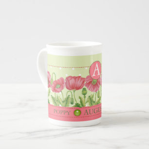 Birth Flower and Gem August Bone China Mok