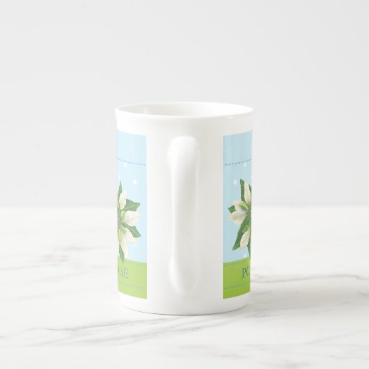 Birth Flower and Gem December Bone China Mok (Achterkant)