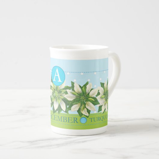 Birth Flower and Gem December Bone China Mok (Voorkant rechts)