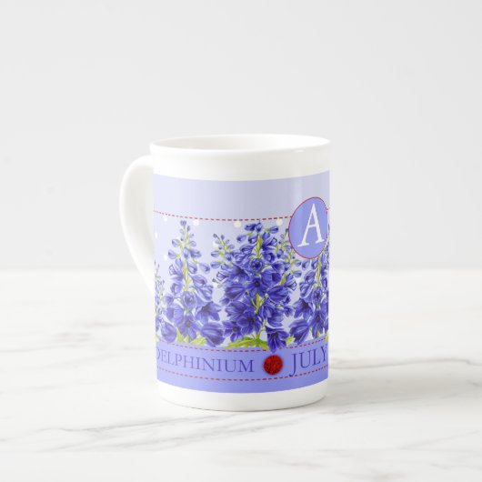 Birth Flower and Gem Juli Bone China Mok (Voorkant links)