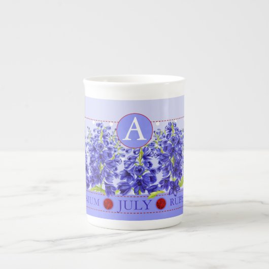 Birth Flower and Gem Juli Bone China Mok (Voorkant)