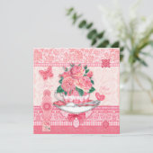 Birth Flower and Gem June Teacup Kaart (Staand voorkant)